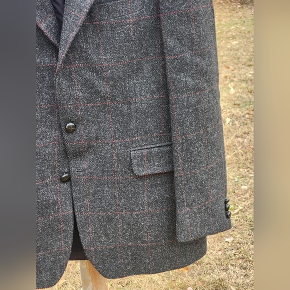 Harris Tweed Wool Blazer Sport Coat Jacket 42L Alexandre London - Picture 3 of 8